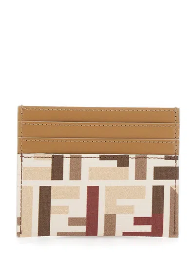Fendi Roma Ff Fabric Card Holder Accessories In Brown