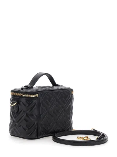 Fendi Black Calf Leather Bos Taurus Shoulder Bag In Black