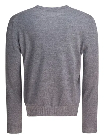 Alexander Mcqueen Timeless Crewneck Sweater With Ribbed Details In Gray