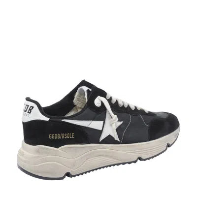Golden Goose Black Leather Sneakers With Contrasting Design Elements In Black