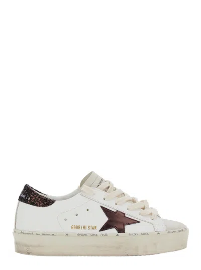 Golden Goose Starry Sneakers With Glitter Heel Tab In Multi