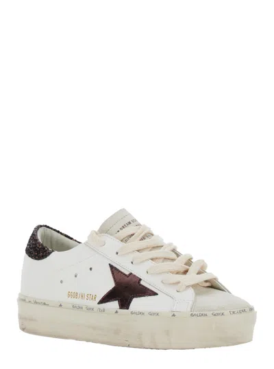 Golden Goose Starry Sneakers With Glitter Heel Tab In Multi