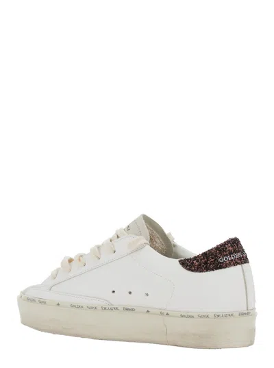 Golden Goose Starry Sneakers With Glitter Heel Tab In Multi