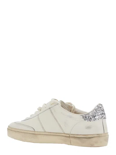 Golden Goose Soul Star Distressed Leather Sneakers With Glittered Heel Tab Shoes In White