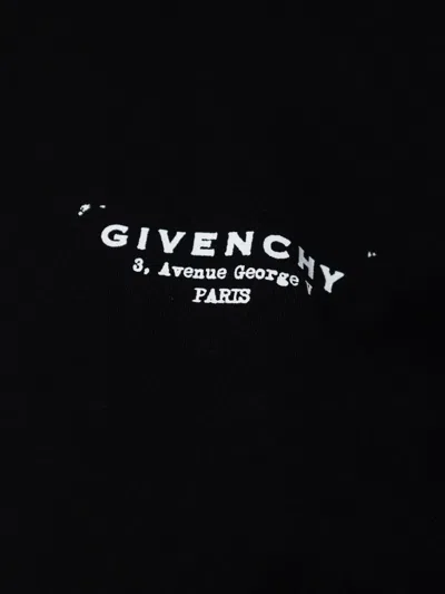 Givenchy Cropped Cotton T-shirt Stamp Print In Black