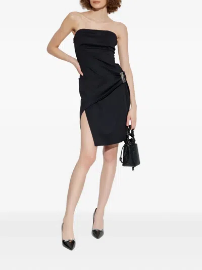 Attico Black Midi Dress In Black