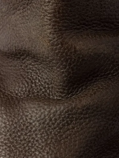 Prada Leather Boots In Brown