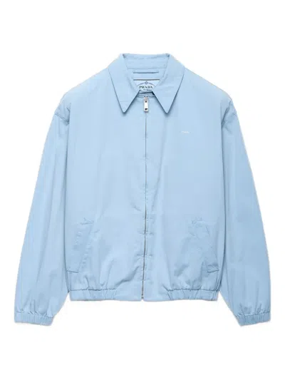 Prada Cotton Gabardine Blouson Jacket In Blue