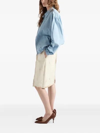 Prada Cotton Gabardine Blouson Jacket In Blue