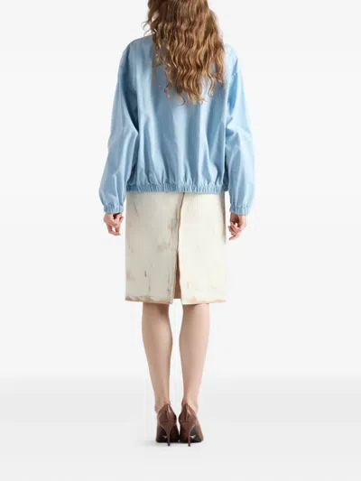 Prada Cotton Gabardine Blouson Jacket In Blue