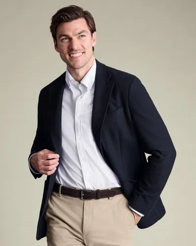 Charles Tyrwhitt Jersey Slim Fit Jacket In Blue