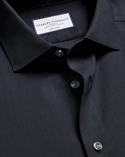 Charles Tyrwhitt Men's  Non-iron Stretch Printed Trim Shirt In Gray