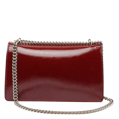 Gucci Structured Flap Shoulder Bag Chain In Red