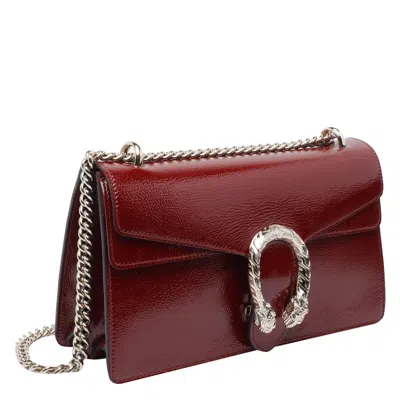 Gucci Structured Flap Shoulder Bag Chain In Red