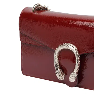 Gucci Structured Flap Shoulder Bag Chain In Red