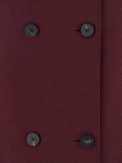 Harris Wharf London Bordeaux Short Coat With High Neck And Dropped Shoulders In Wool Woman In Burgundy