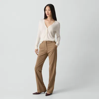 Theory Flared Pant, 29'' In Good Wool In Brown