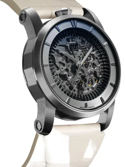 Fob Paris Silver Skeleton 41mm In Silver
