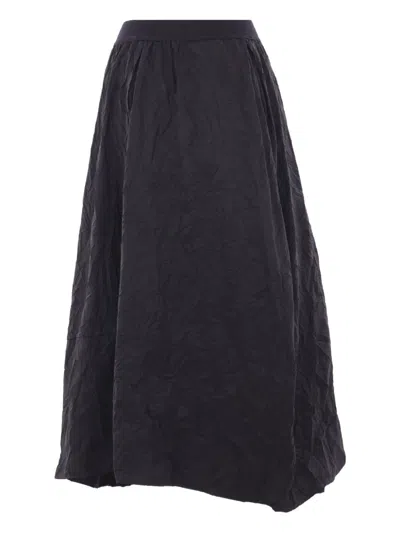 Maria Calderara Crinkled-effect Elastic-waist Maxi Skirt In Black