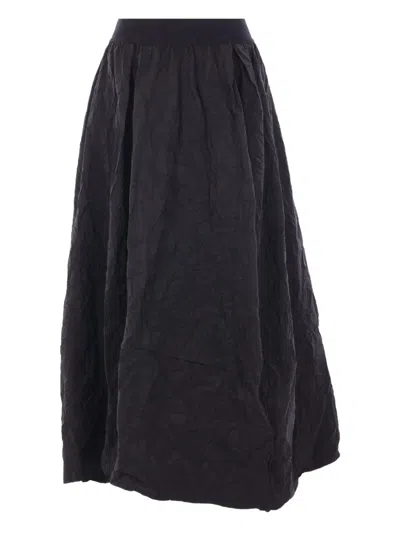 Maria Calderara Crinkled-effect Elastic-waist Maxi Skirt In Black