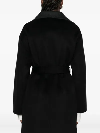 The Dynamis Studio Belted Wrap Single-breasted Coat In Black