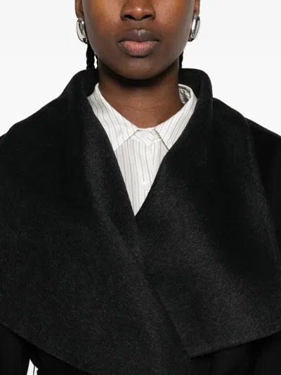 The Dynamis Studio Belted Wrap Single-breasted Coat In Black