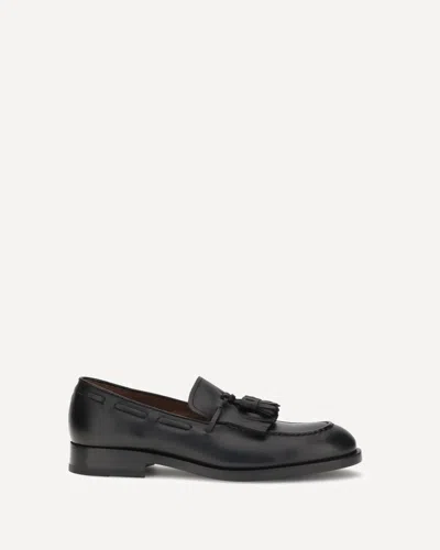 Fratelli Rossetti Leather Loafers With Tassels In Black