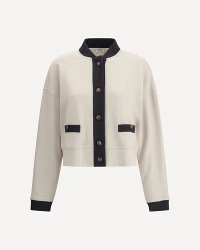 Brunello Cucinelli Plush Cardigan In White