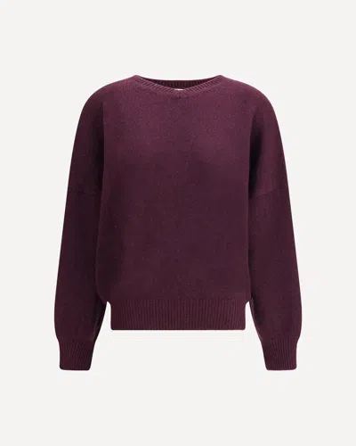 Khaite Wolfe V-neck Knitted Cashmere Sweater In Burgundy