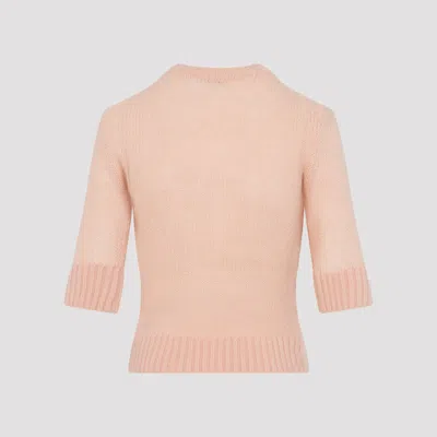 Chloé Logo Embroidery Sweater Sweaters And Cardigans Pink In Neutral