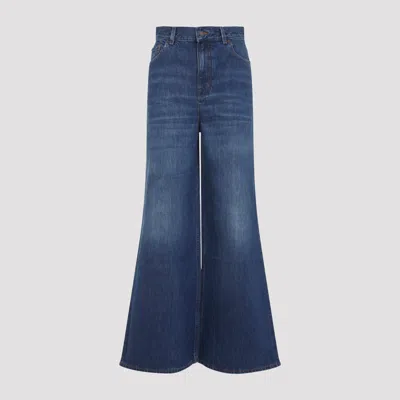 Chloé Chloe' Wide Leg Denim Jeans In Black