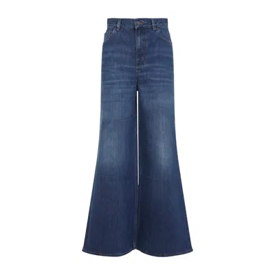 Chloé Chloe' Wide Leg Denim Jeans In Black
