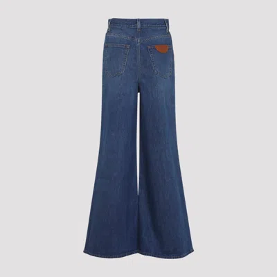 Chloé Chloe' Wide Leg Denim Jeans In Black