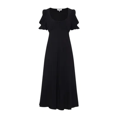 Chloé Long Dress With Button Detail And Empire Waistline In Black