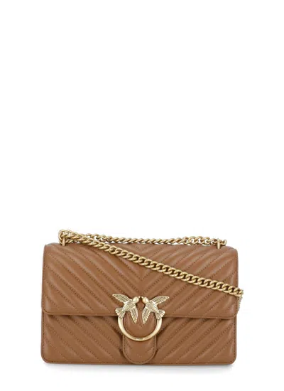 Pinko Love One Mini Shoulder Bag In Brown