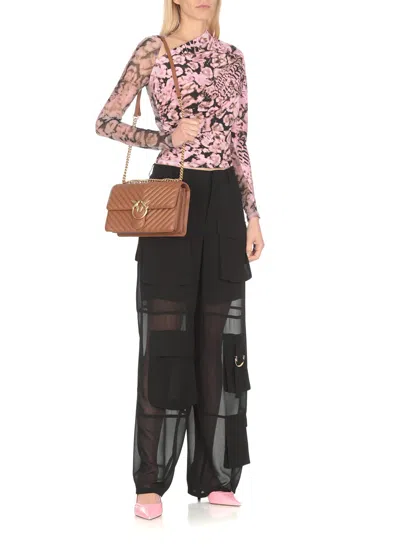 Pinko Love One Mini Shoulder Bag In Brown