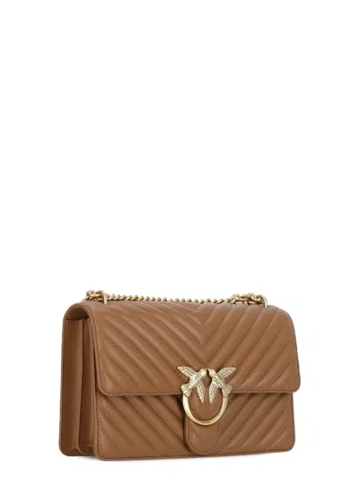 Pinko Love One Mini Shoulder Bag In Brown