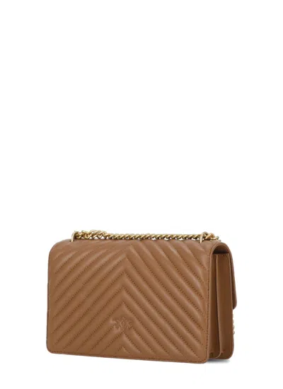 Pinko Love One Mini Shoulder Bag In Brown