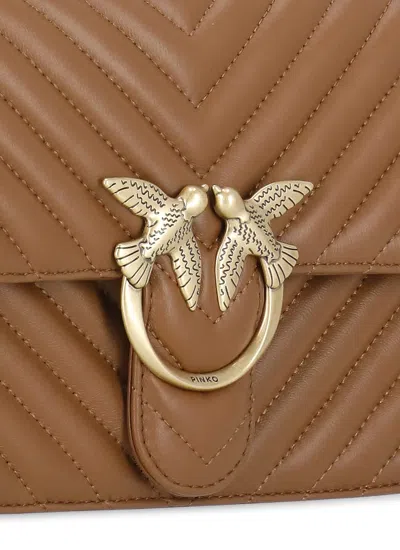 Pinko Love One Mini Shoulder Bag In Brown