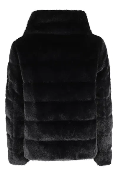 Herno Cape In Marbled Velvet In Black