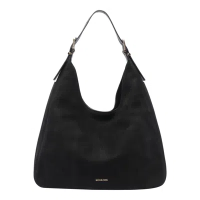Michael Michael Kors Nolita Large Nubuck Leather Hobo Bag In Black