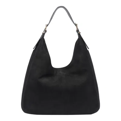 Michael Michael Kors Nolita Large Nubuck Leather Hobo Bag In Black