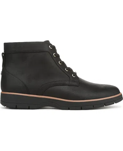 Dr. Scholl's Women's Northstar Round Toe Lace Up Short Boots In Black