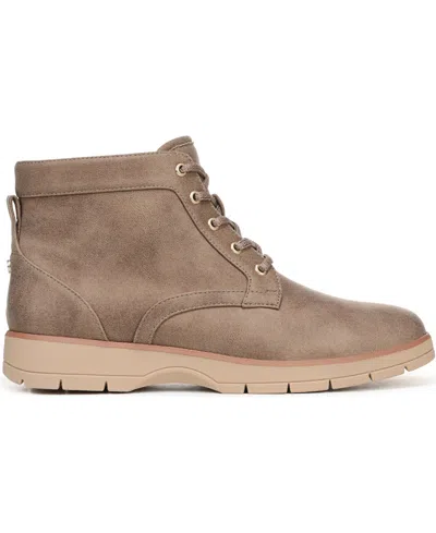 Dr. Scholl's Women's Northstar Round Toe Lace Up Short Boots In Brown