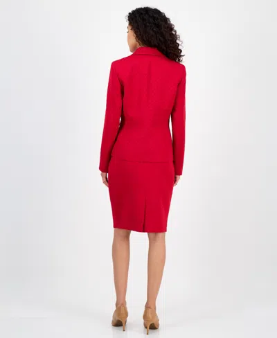Le Suit Women's Shawl-collar Jacket & Pencil Skirt Suit Set In Red
