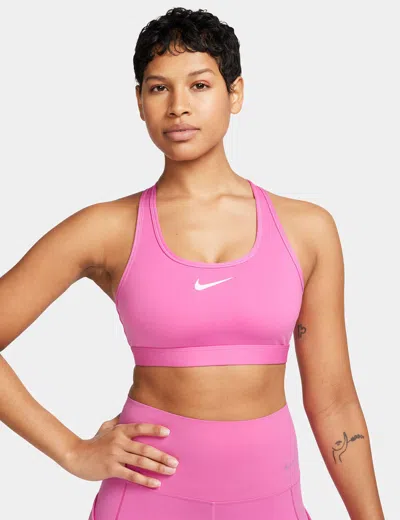 Nike Women's Swoosh Medium Support Sports Bra In Pink