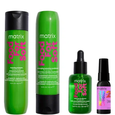 Matrix Food For Soft Hydrating Shampoo 300ml, Conditioner 300ml, Multi-use Hair Oil Serum 50ml And Mini Mir