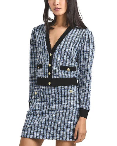 Derek Lam 10 Crosby Ky Metallic Jacquard-knit Cardigan In Blue