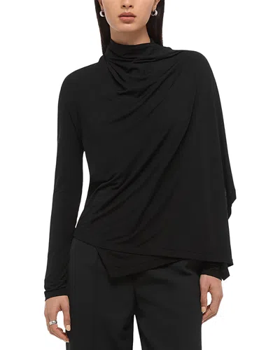 Helmut Lang Scarf Cardigan Top In Black