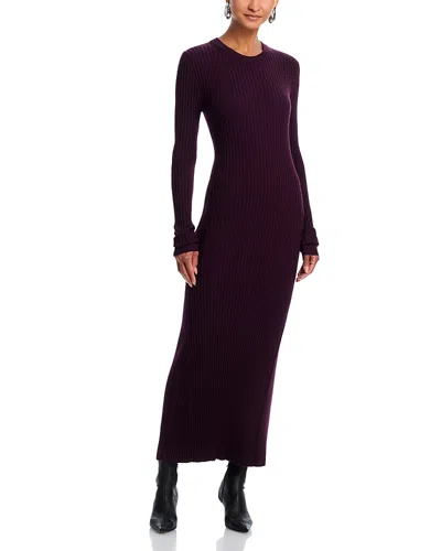 Helmut Lang Midi Dress With Long Sleeves And Open Back In Purple